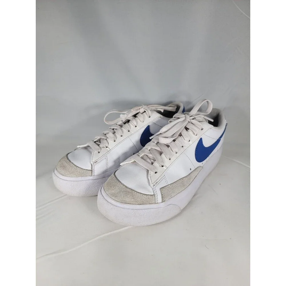 Nike Blazer Platform Low White/Game Royal Shoes Womens Size 7 US DJ0292-107